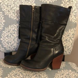 Kork Ease Black Leather Boots 8